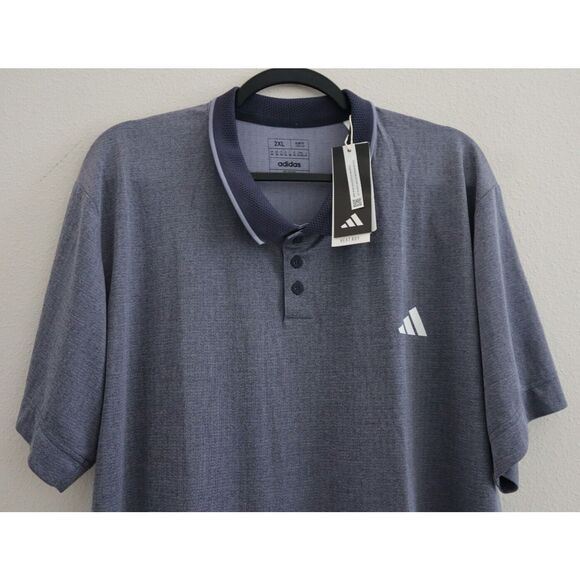 Adidas HS3315 Men's Sz 2XL Shadow Navy HEAT RDY S/S Freelift Tennis Polo Shirt - Picture 4 of 7